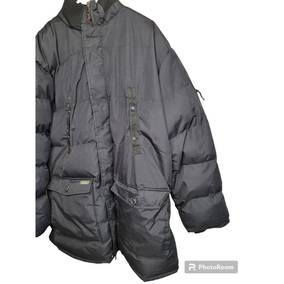 J. Whistler Men's SZ 4XL Coat Jacket Heavy Black 9 Pockets Water Resistant Flaws - Picture 5 of 14